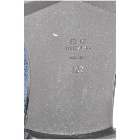 $950 STUART WEITZMAN CITY SUEDE OVER THE KNEE CHUNKY BOOT BLUE 10.5 (PB9) - Picture 7 of 8